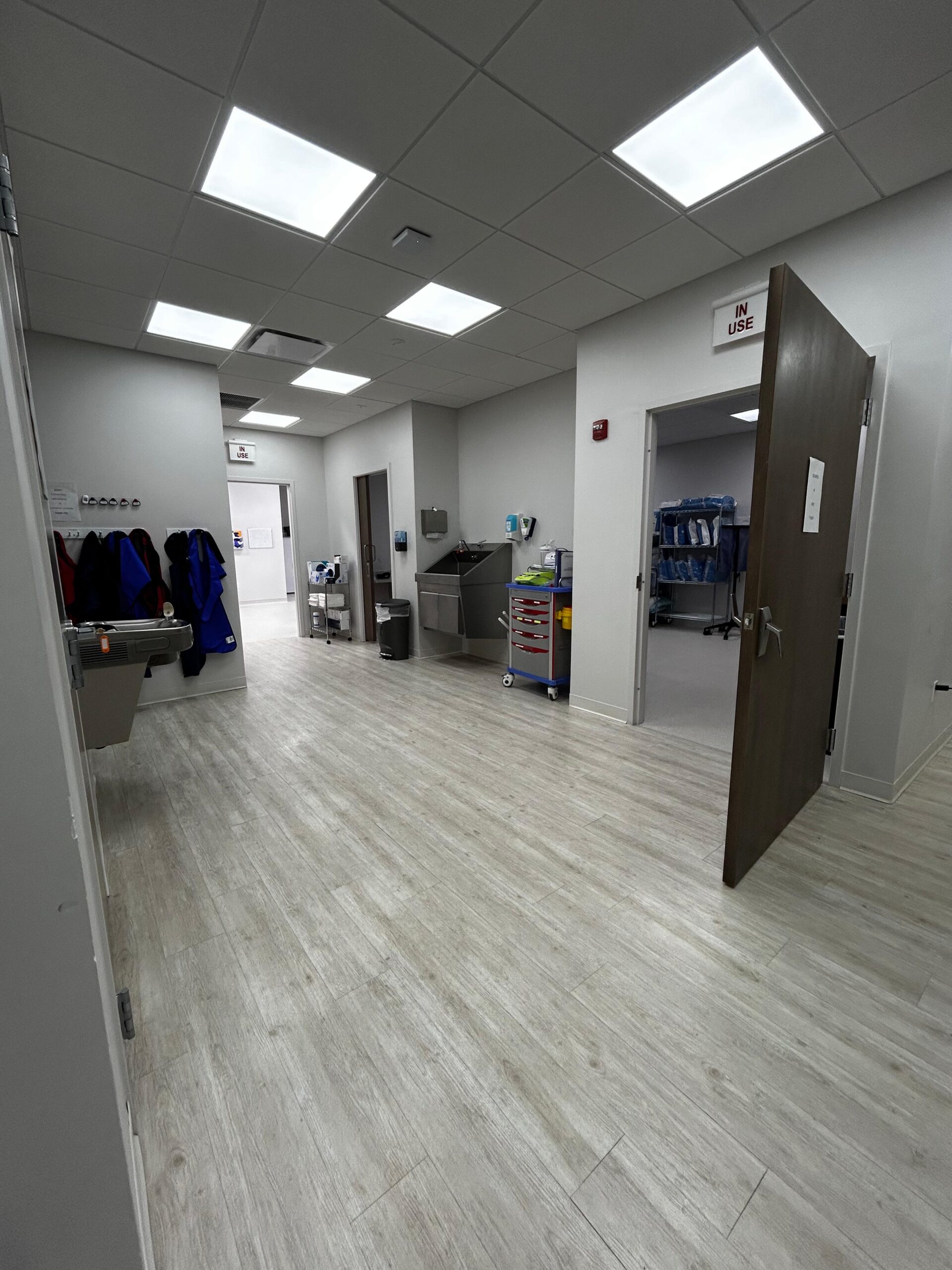 Clean medical clinic hallway maintained by Osorio Cleaning in Fort Lauderdale